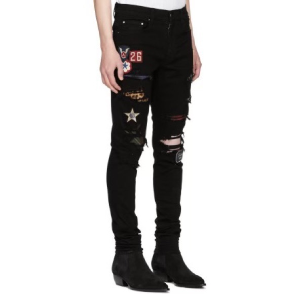 mike amiri patch jeans